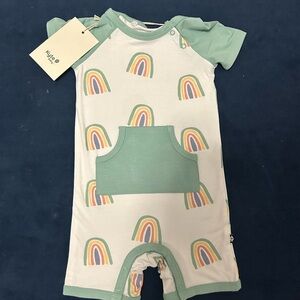 Kyte BABY Green and Cream Rainbow One Piece